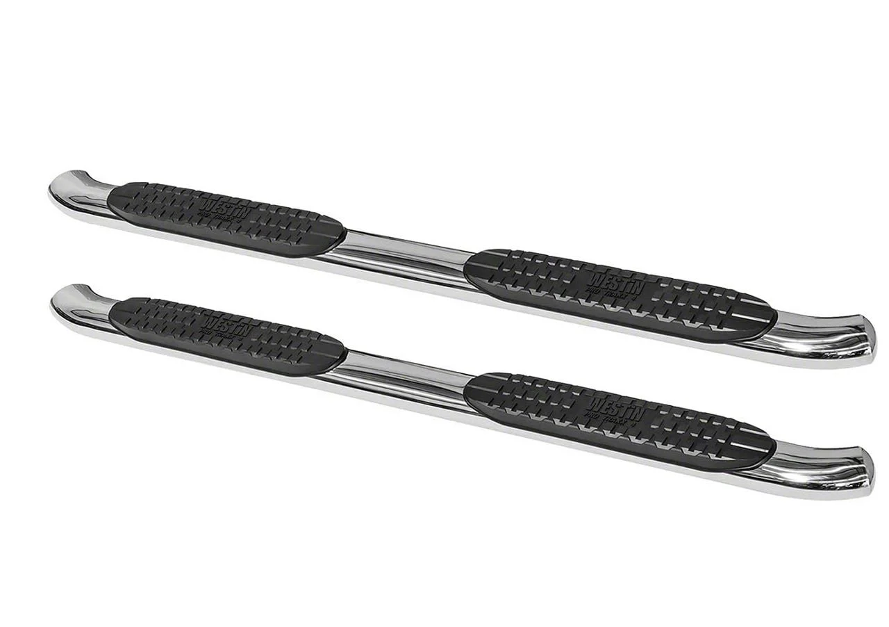 Westin Pro Traxx 4-Inch Oval Side Step Bars; Stainless Steel (15-19 6.6L Duramax Sierra 2500 HD Double Cab)