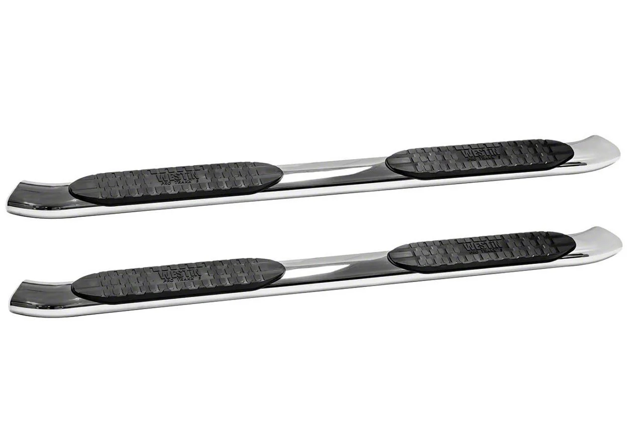 Westin Pro Traxx 5-Inch Oval Side Step Bars; Stainless Steel (15-19 Sierra 2500 HD Double Cab)