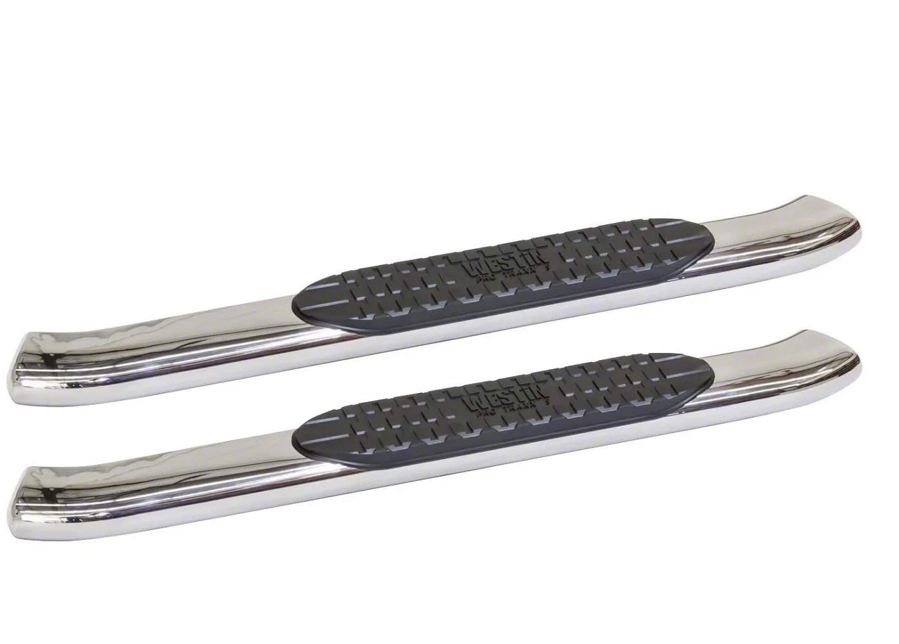 Westin Pro Traxx 5-Inch Oval Side Step Bars; Stainless Steel (15-19 6.6L Duramax Sierra 2500 HD Regular Cab)
