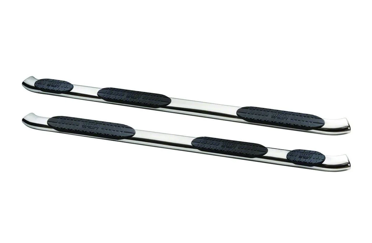 Westin Pro Traxx 5-Inch Wheel-to-Wheel Oval Side Step Bars; Stainless Steel (07-19 Sierra 2500 HD Extended/Double Cab SRW w/ 8-Foot Long Box)