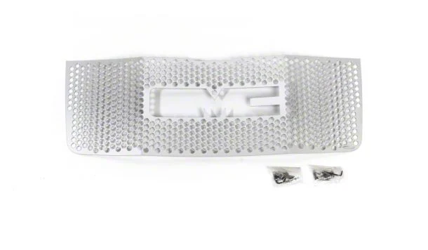 Putco Punch Design Upper Overlay Grille; Polished (07-10 Sierra 2500 HD)