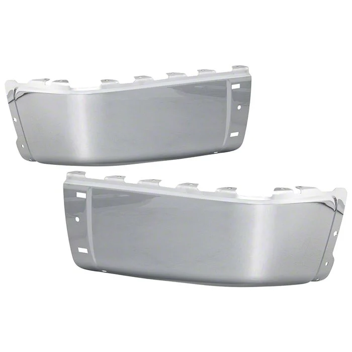 Rear Bumper Cap Ends; Not Pre-Drilled for Backup Sensors; Chrome (07-13 Sierra 2500 HD)