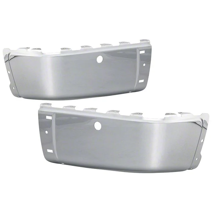 Rear Bumper Cap Ends; Pre-Drilled for Backup Sensors; Chrome (07-13 Sierra 2500 HD)