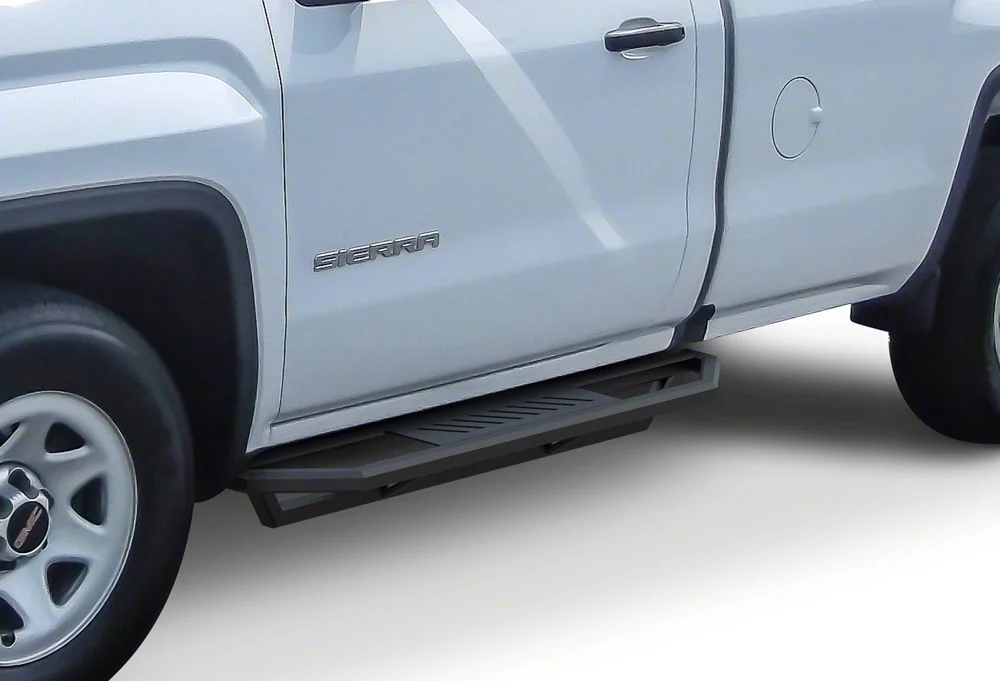 Rocker Armor Side Step Bars; Matte Black (07-19 Sierra 2500 HD Regular Cab)