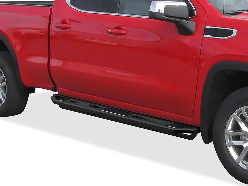 Rocker Armor Side Step Bars; Matte Black (20-26 Sierra 2500 HD Double Cab)