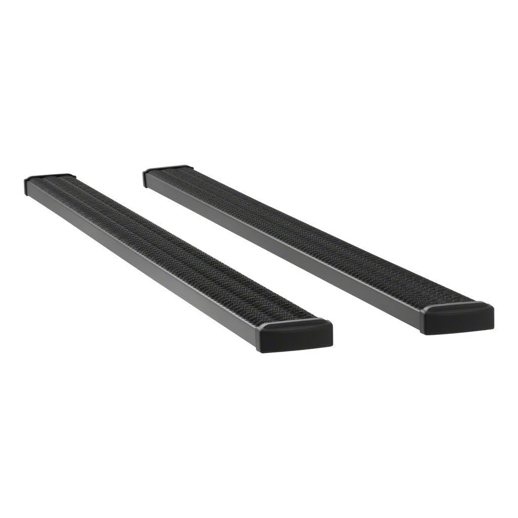 Grip Step 7-Inch Wheel-to-Wheel Running Boards; Rocker Mount; Textured Black (15-19 6.0L Sierra 2500 HD Double Cab w/ 8-Foot Long Box, Crew Cab w/ 6.50-Foot Standard Box)