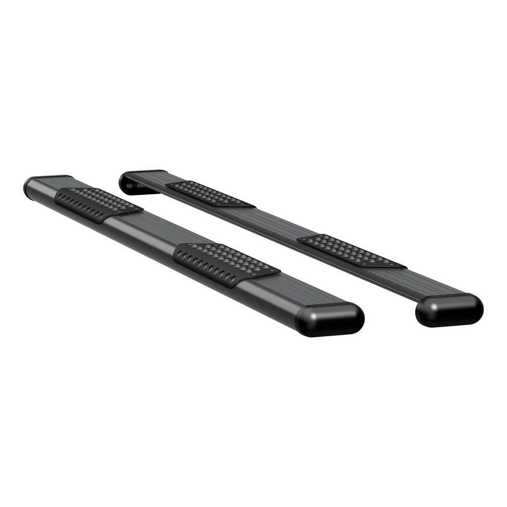 O-Mega II 6-Inch Oval Side Step Bars without Mounting Brackets; Textured Black (07-19 6.0L Sierra 2500 HD Regular Cab w/ 8-Foot Long Box; 07-26 6.0L Sierra 2500 HD Crew Cab)