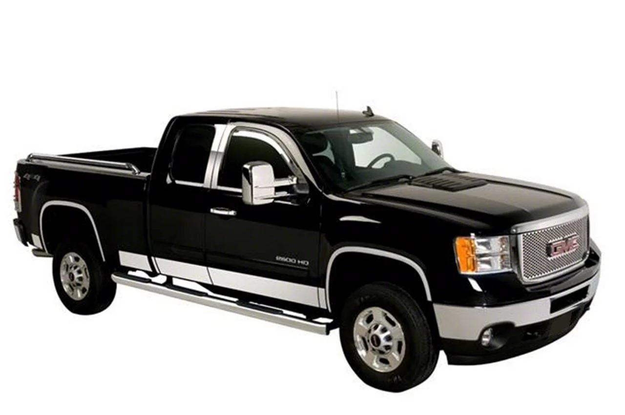 Putco Stainless Steel Rocker Panels with GMC Logo (15-19 Sierra 2500 HD Crew Cab w/ 6.50-Foot Standard Box)