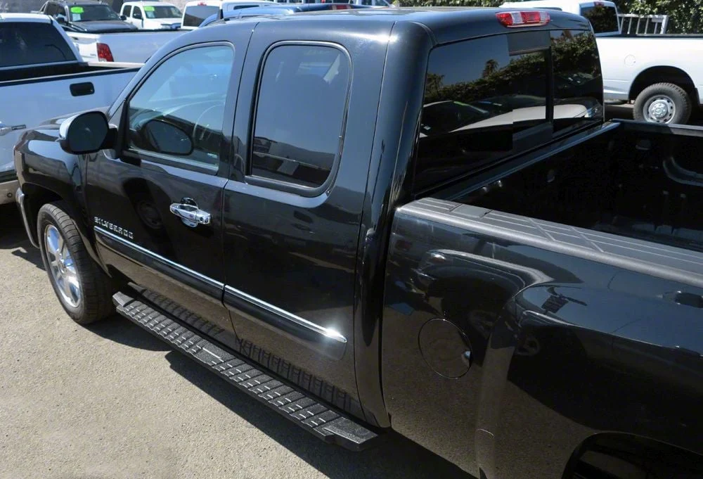 T-Style Running Boards; Black (07-19 Sierra 2500 HD Extended/Double Cab)