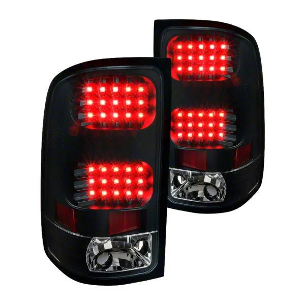 V2 LED Tail Lights; Matte Black Housing; Clear Lens (07-14 Sierra 2500 HD SRW)