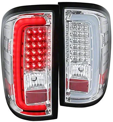 LED Tail Lights; Chrome Housing; Clear Lens (15-19 Sierra 2500 HD w/ Factory Halogen Tail Lights)