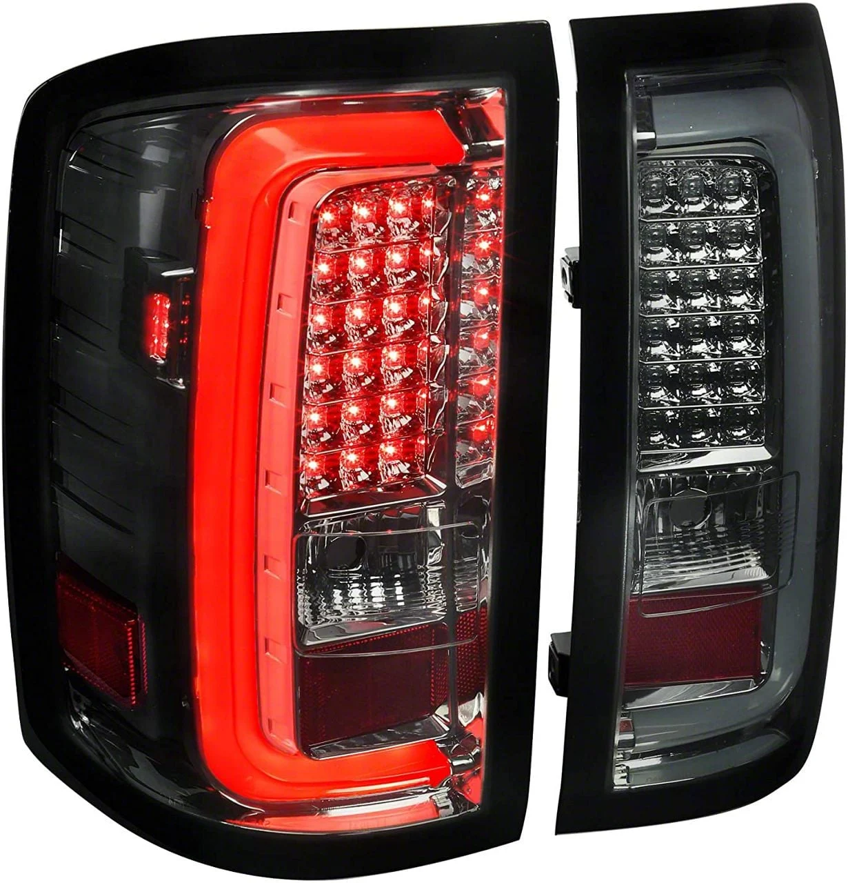LED Tail Lights; Chrome Housing; Smoked Lens (15-19 Sierra 2500 HD w/ Factory Halogen Tail Lights)