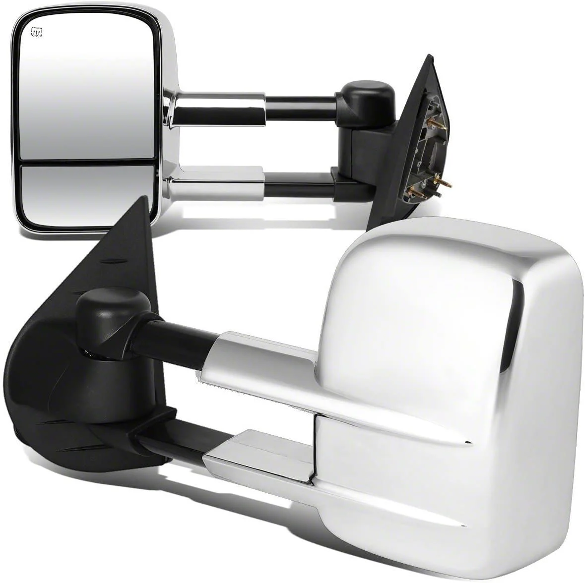 Towing Mirror; Powered; Heated; Chrome; Pair (07-12 Sierra 2500 HD)