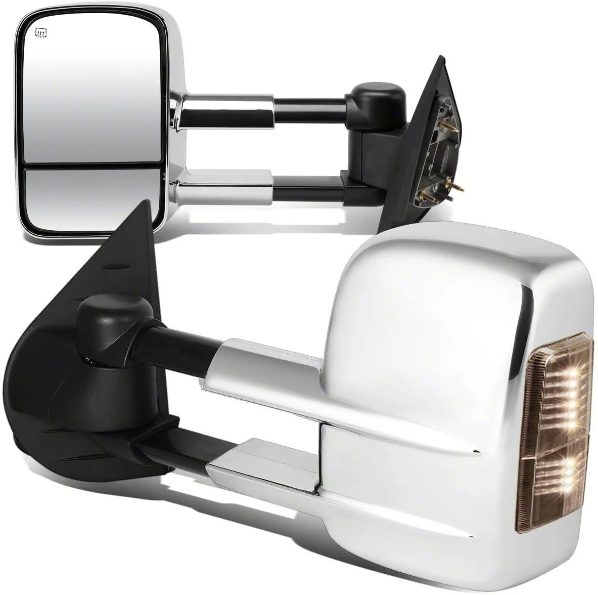 Towing Mirror; Powered; Heated; Smoked Signal; Chrome; Pair (07-12 Sierra 2500 HD)