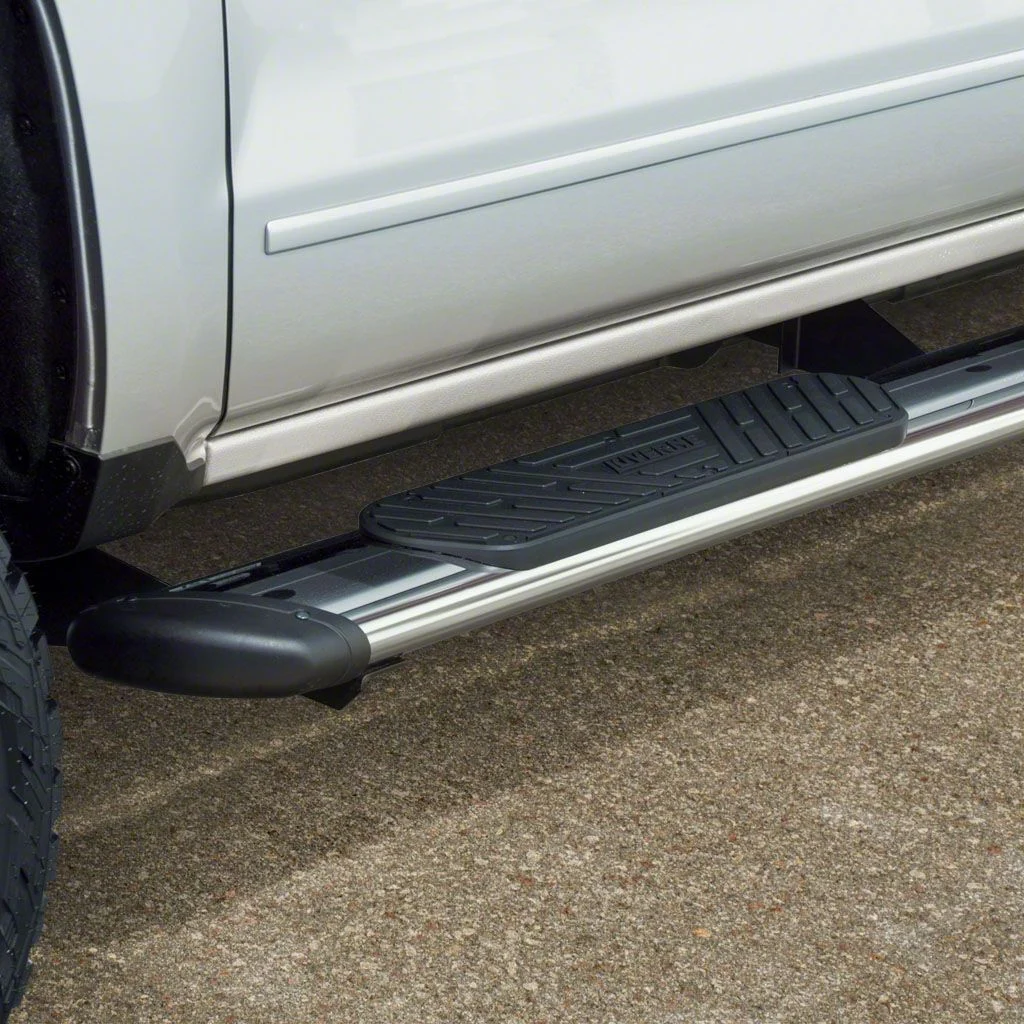 Regal 7-Inch Wheel-to-Wheel Oval Side Step Bars; Polished Stainless (20-26 Sierra 3500 HD Double Cab w/ 6.90-Foot Standard Box)