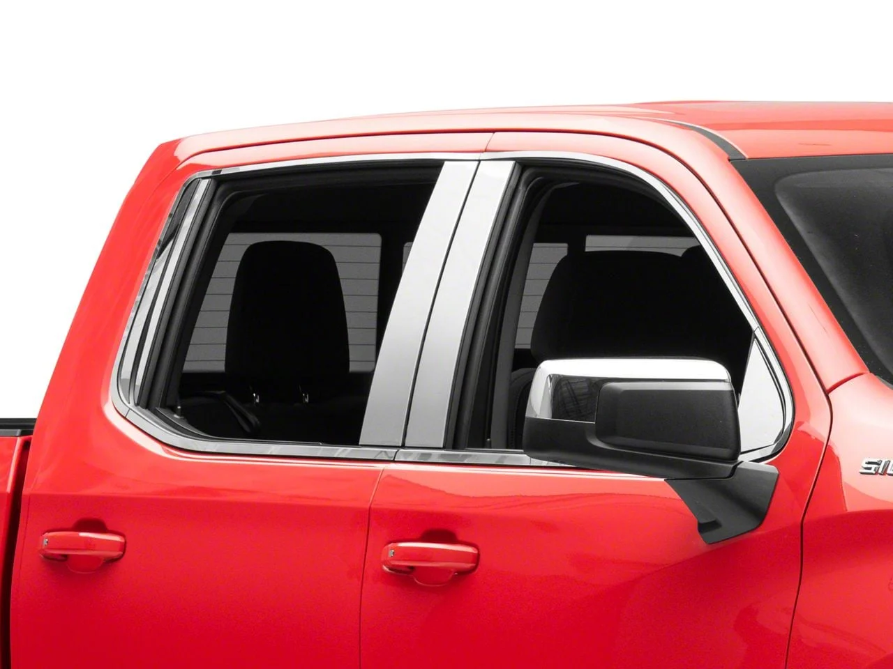 22-Piece Window Trim Package; Stainless Steel (19-26 Silverado 1500 Crew Cab)