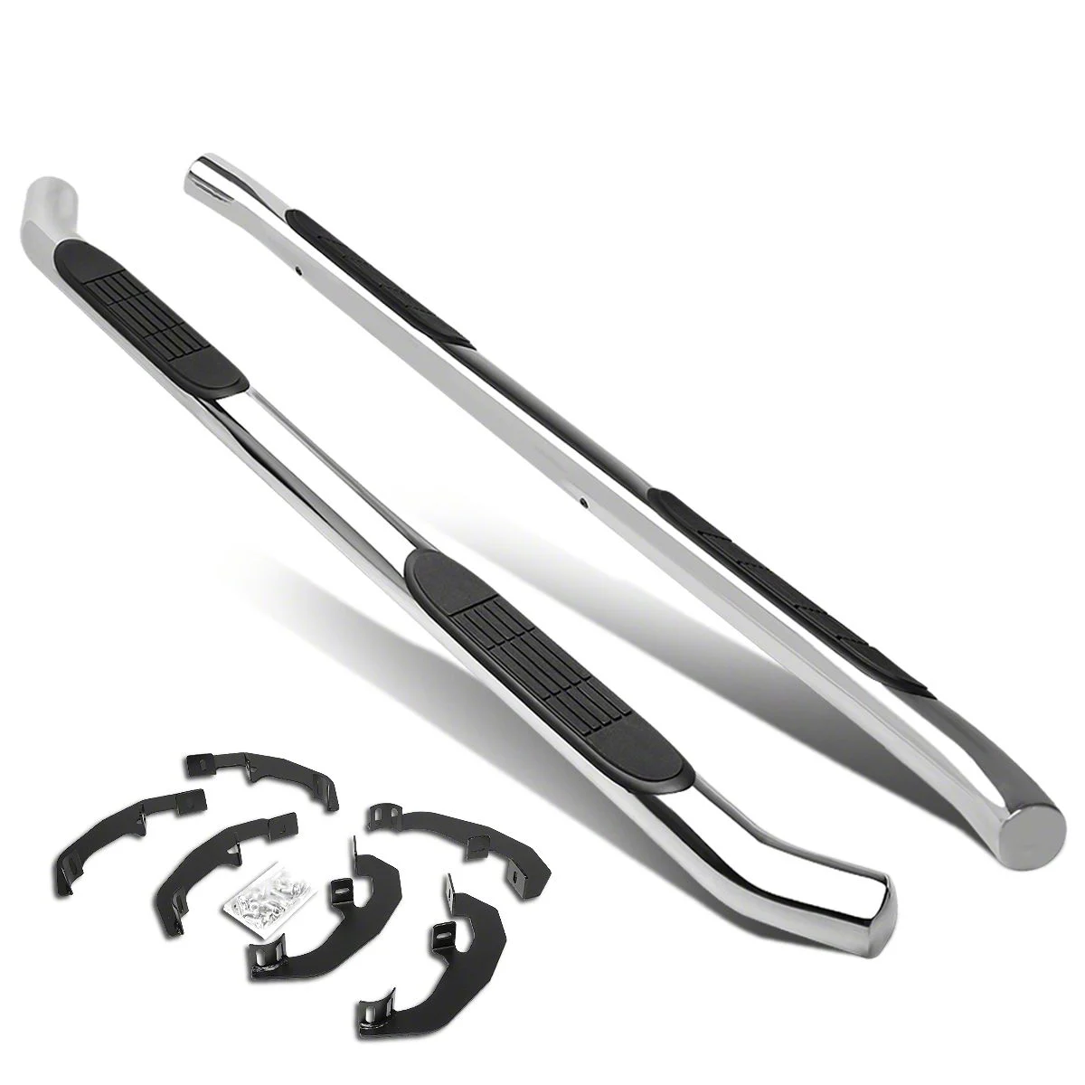 3-Inch Nerf Side Step Bars; Stainless Steel (19-26 Silverado 1500 Double Cab)