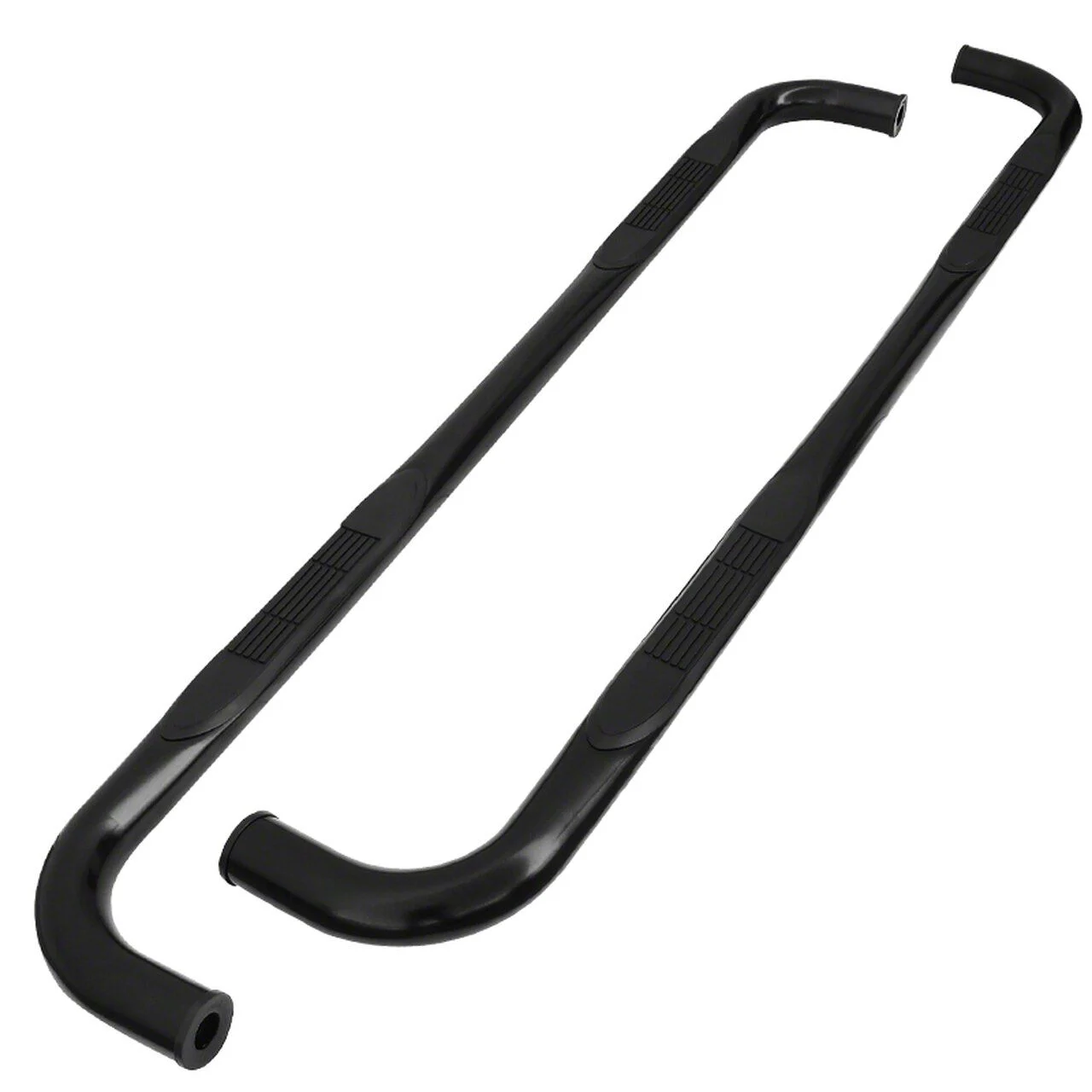 3-Inch Round Side Step Bars; Black (19-24 Silverado 1500 Crew Cab)