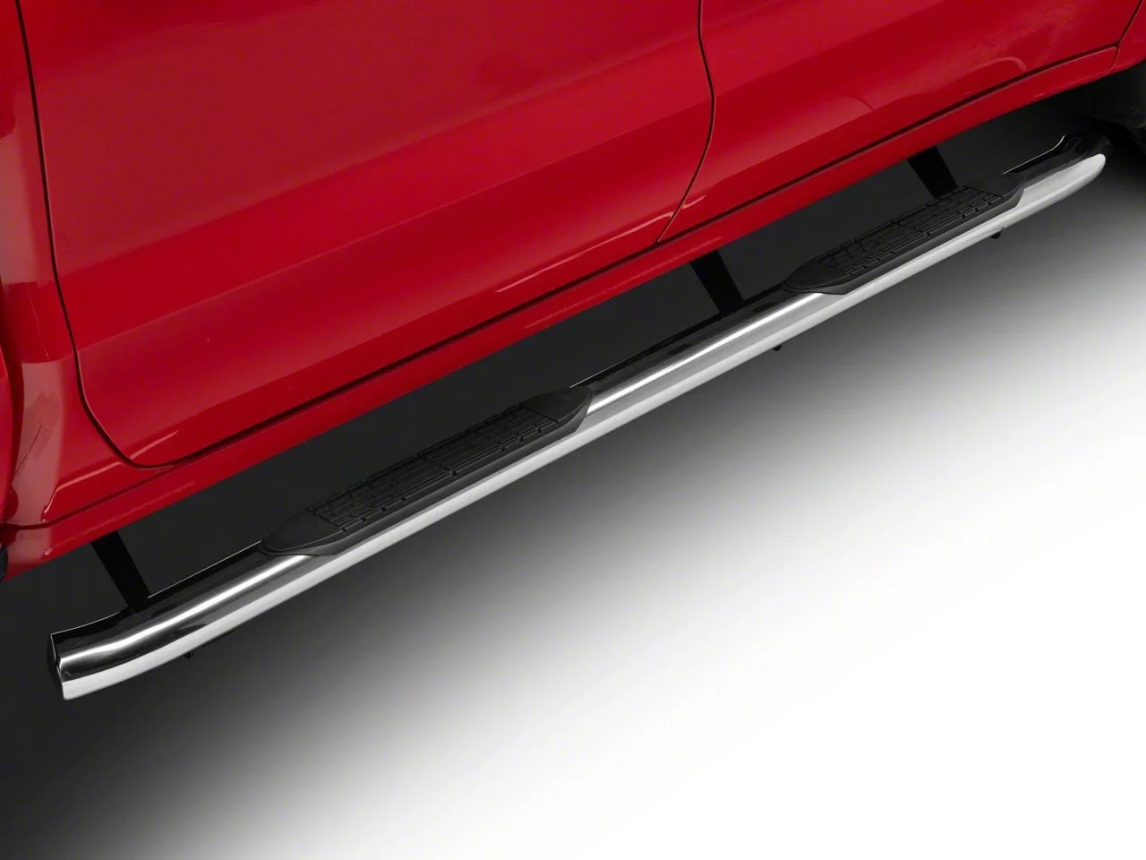 4-Inch Nerf Side Step Bars; Stainless Steel (19-26 Silverado 1500 Crew Cab)