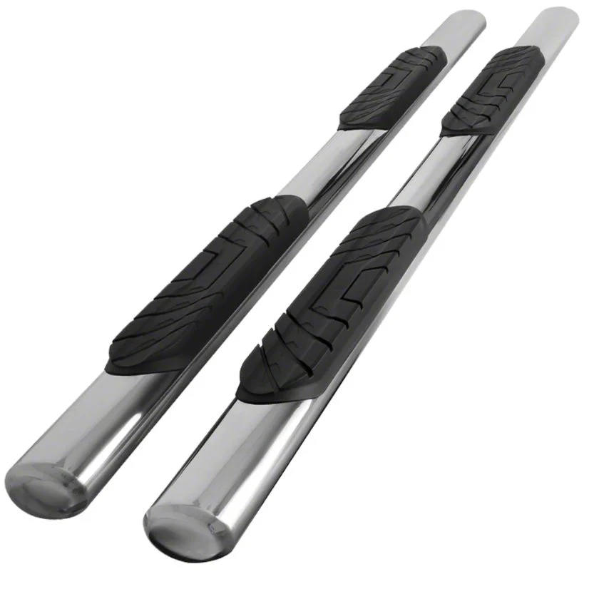 4-Inch Oval Side Step Bars; Chrome (19-24 Silverado 1500 Double Cab)