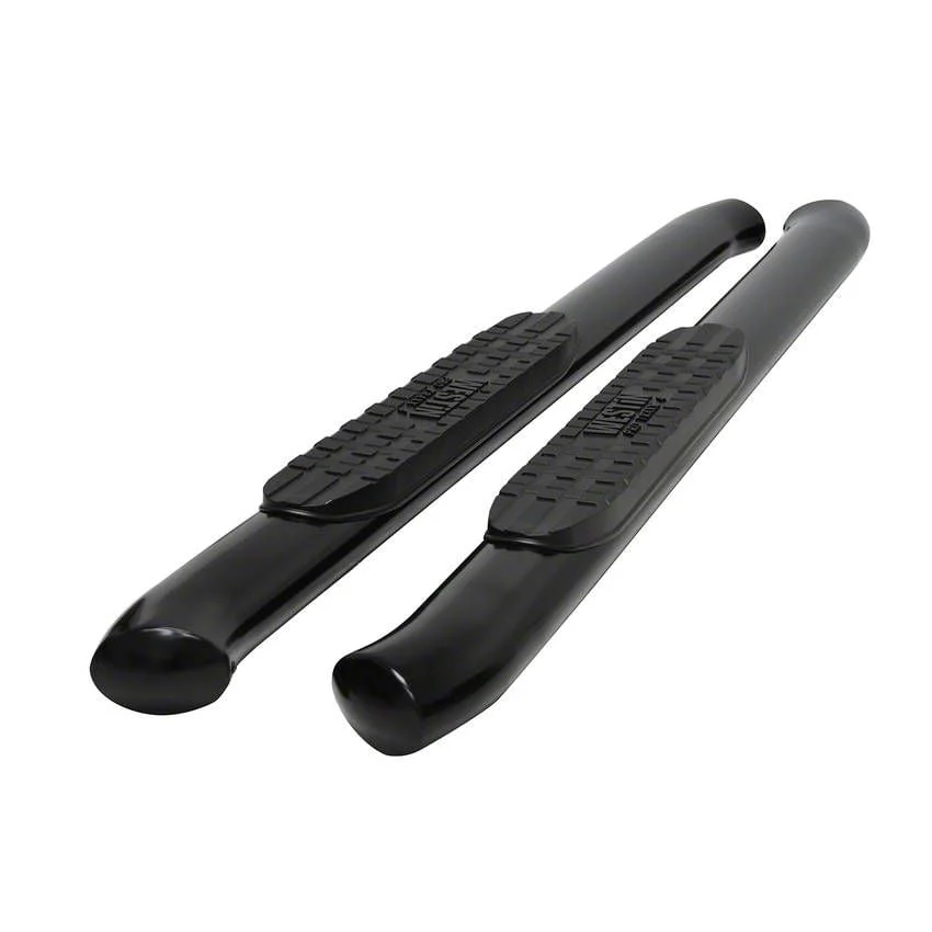Pro Traxx 4-Inch Oval Side Step Bars; Black (19-26 Silverado 1500 Regular Cab)