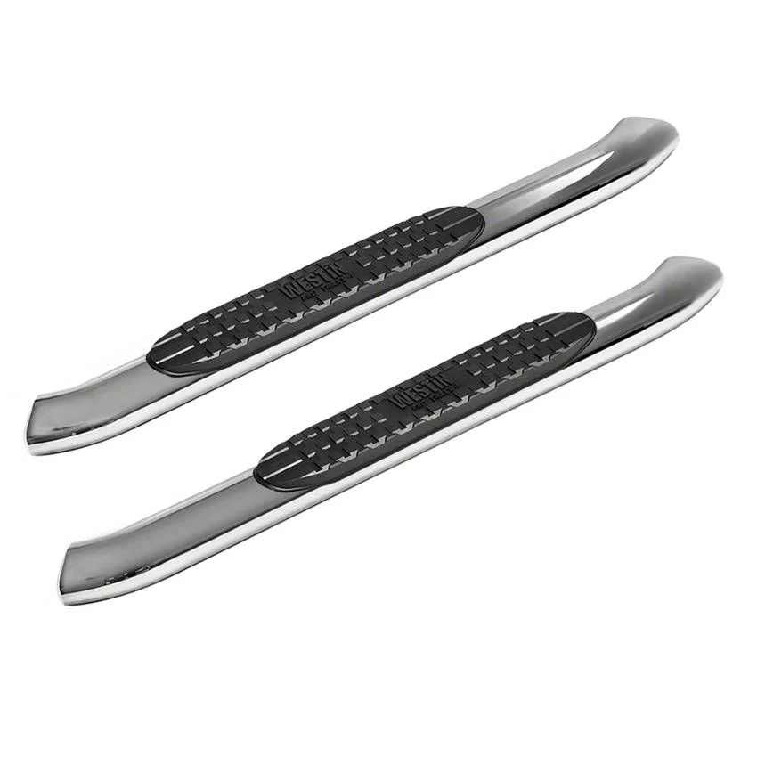 Pro Traxx 4-Inch Oval Side Step Bars; Stainless Steel (19-26 Silverado 1500 Regular Cab)