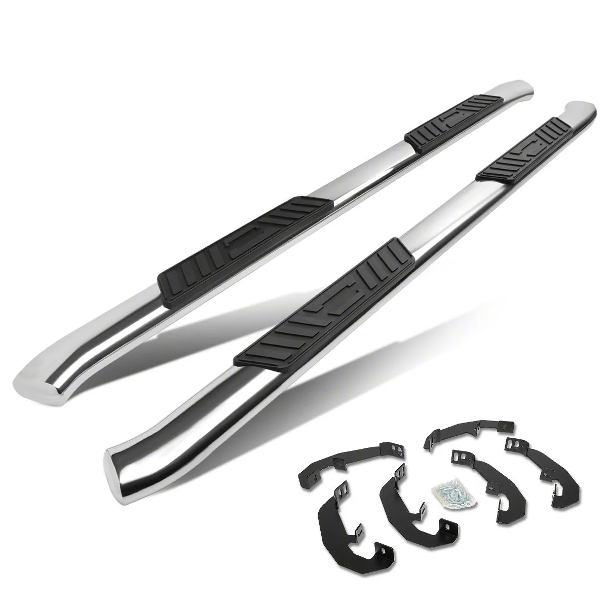 5-Inch Nerf Side Step Bars; Stainless Steel (19-26 Silverado 1500 Crew Cab)