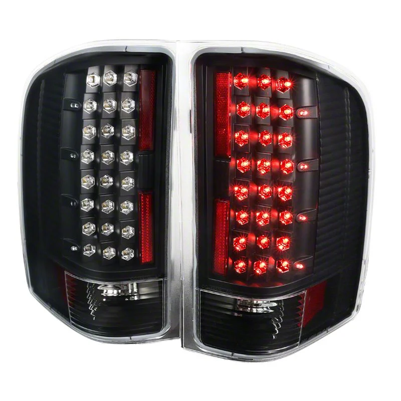 LED Tail Lights; Matte Black Housing; Clear Lens (07-13 Silverado 1500)