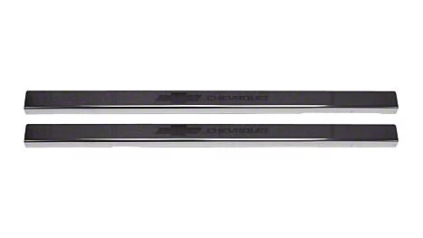 Putco Black Platinum Door Sills with Bow Tie Etching (19-26 Silverado 1500 Regular Cab, Double Cab)