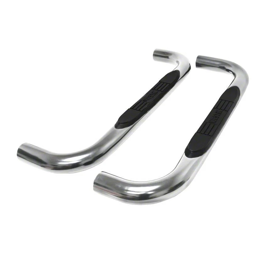 E-Series 3-Inch Nerf Side Step Bars; Stainless Steel (19-26 Silverado 1500 Regular Cab)