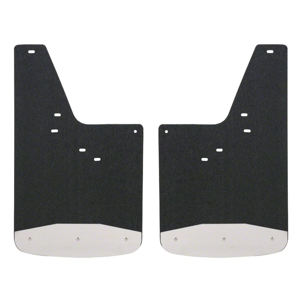 Textured Rubber Mud Guards; Rear; 12-Inch x 23-Inch (19-26 Silverado 1500)