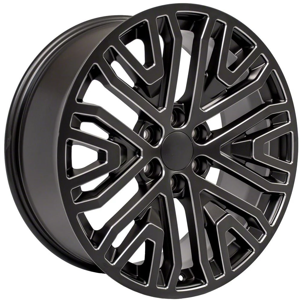 Next Gen Sierra Style Black Milled 6-Lug Wheel; 22x9; 28mm Offset (19-26 Silverado 1500)