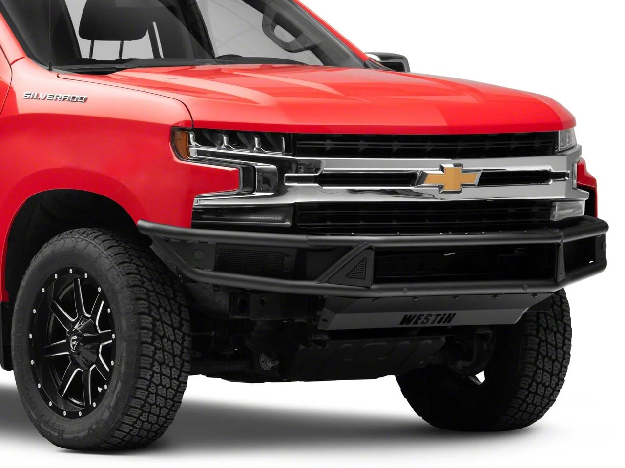 Westin Outlaw Front Bumper; Textured Black (19-21 Silverado 1500)