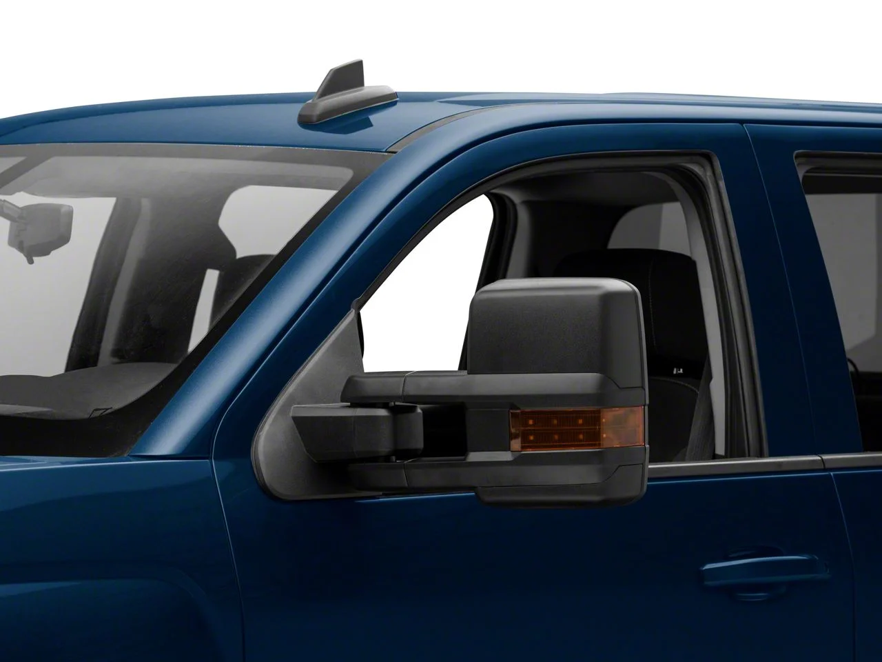 Powered Heated Automatic Folding Towing Mirrors with Amber LED Turn Signals; Black (14-18 Silverado 1500)