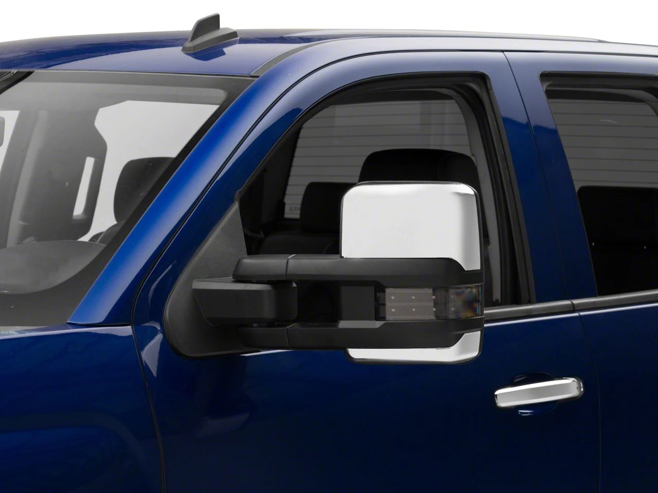 Powered Heated Towing Mirrors with Smoked LED Turn Signals; Chrome (14-18 Silverado 1500)