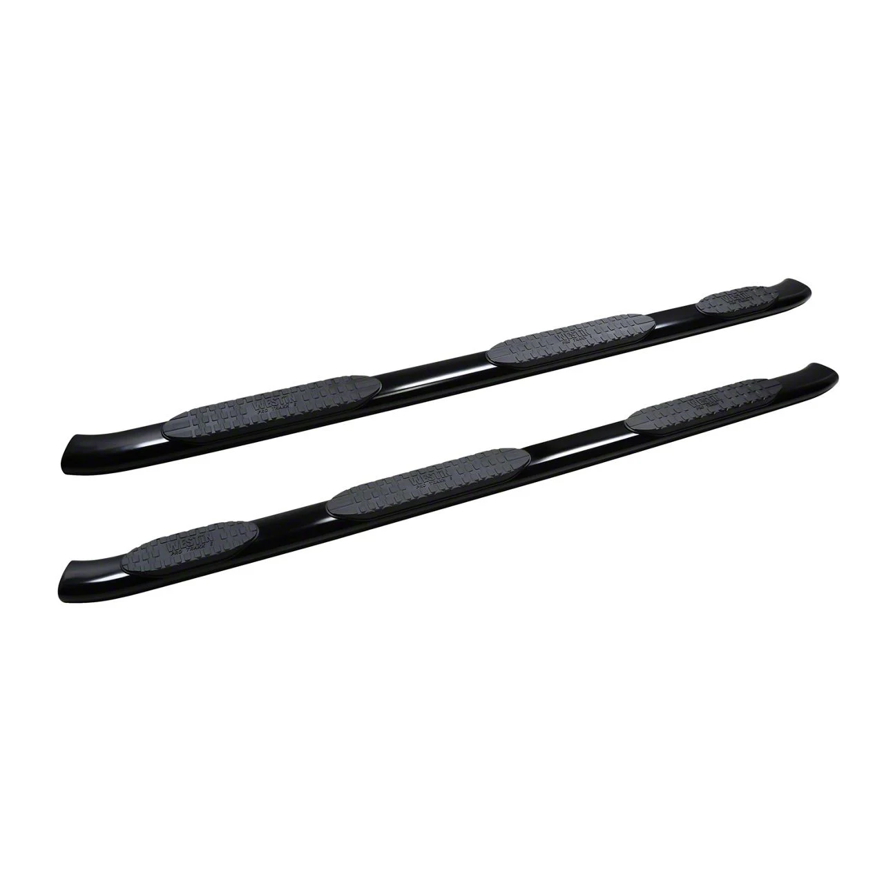 Westin Pro Traxx 5-Inch Wheel-to-Wheel Oval Side Step Bars; Black (19-26 Silverado 1500 Double Cab)