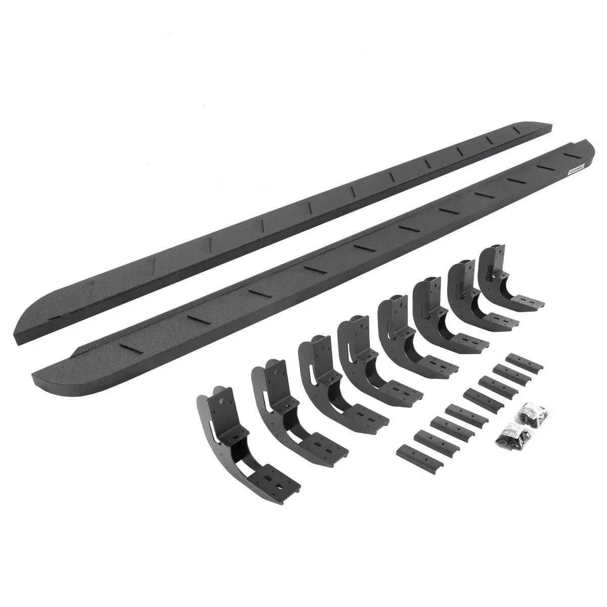 Go Rhino RB10 Slim Running Boards; Protective Bedliner Coating (19-26 Silverado 1500 Crew Cab)