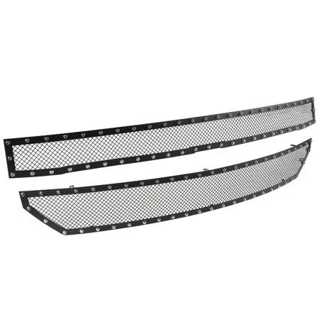 Rivet Style Mesh Upper Grille Insert; Black (16-18 Silverado 1500)