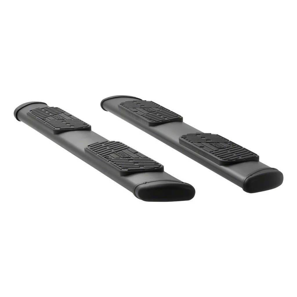 Regal 7-Inch Oval Side Step Bars; Textured Black (19-26 Silverado 1500 Crew Cab)