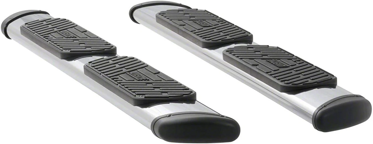 Regal 7-Inch Oval Side Step Bars; Polished Stainless (19-26 Silverado 1500 Double Cab)