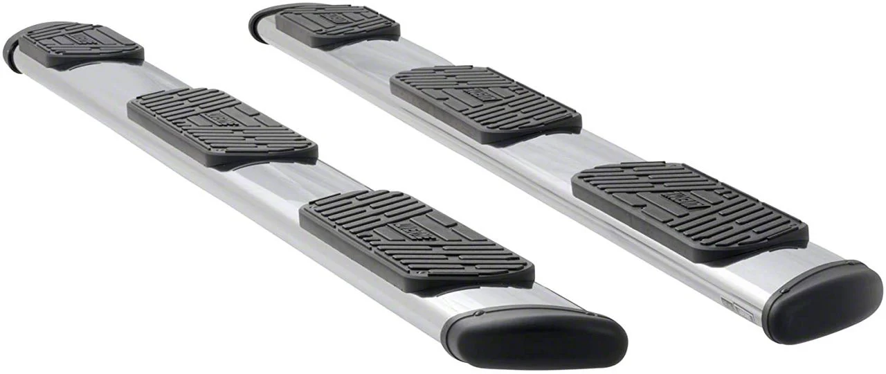 Regal 7-Inch Wheel-to-Wheel Oval Side Step Bars; Polished Stainless (19-26 Silverado 1500 Crew Cab w/ 6.50-Foot Standard Box)