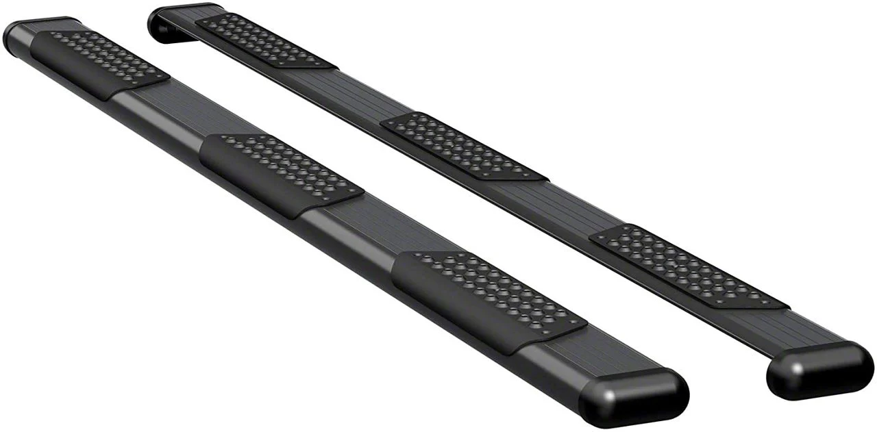 O-Mega II 6-Inch Wheel-to-Wheel Oval Side Step Bars; Textured Black (19-26 Silverado 1500 Crew Cab w/ 5.80-Foot Short Box)