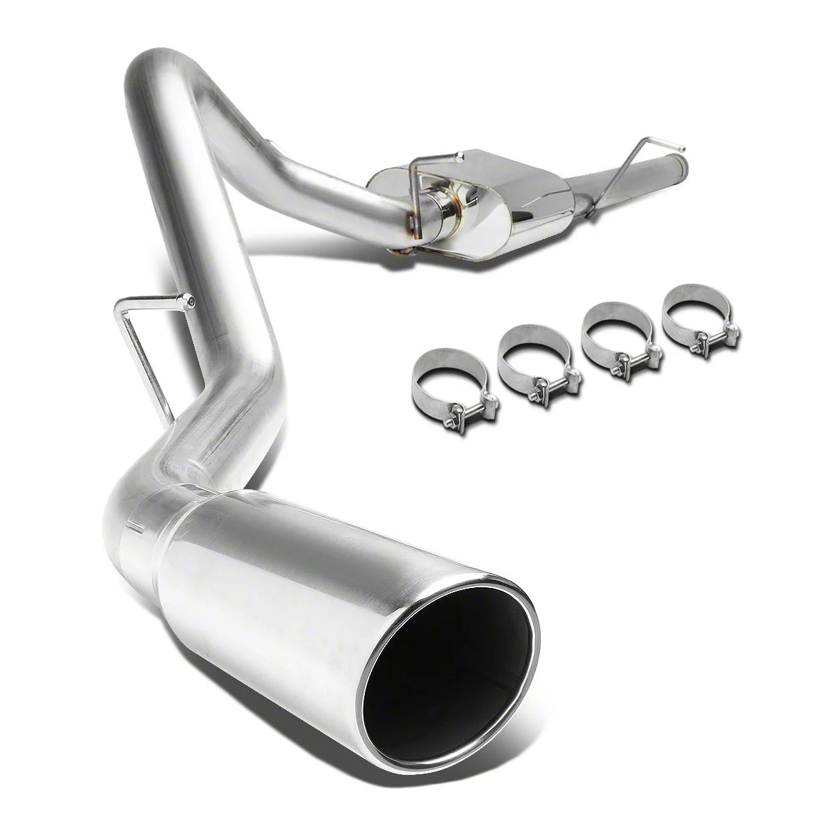 Single Exhaust System with Polished Tip; Side Exit (07-13 4.3L Silverado 1500)