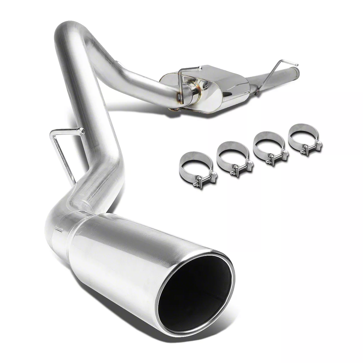 Single Exhaust System with Polished Tip; Side Exit (07-13 5.3L Silverado 1500)