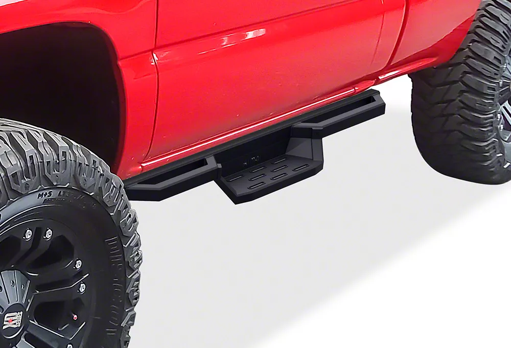 Square Tube Drop Style Nerf Side Step Bars; Matte Black (07-18 Silverado 1500 Regular Cab)