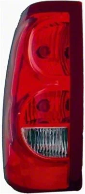 CAPA Replacement Tail Light; Chrome Housing; Red/Clear Lens; Driver Side (2003 Silverado 1500 Fleetside)