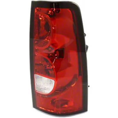 CAPA Replacement Tail Light; Black Housing; Red/Clear Lens; Passenger Side (04-06 Silverado 1500 Fleetside)