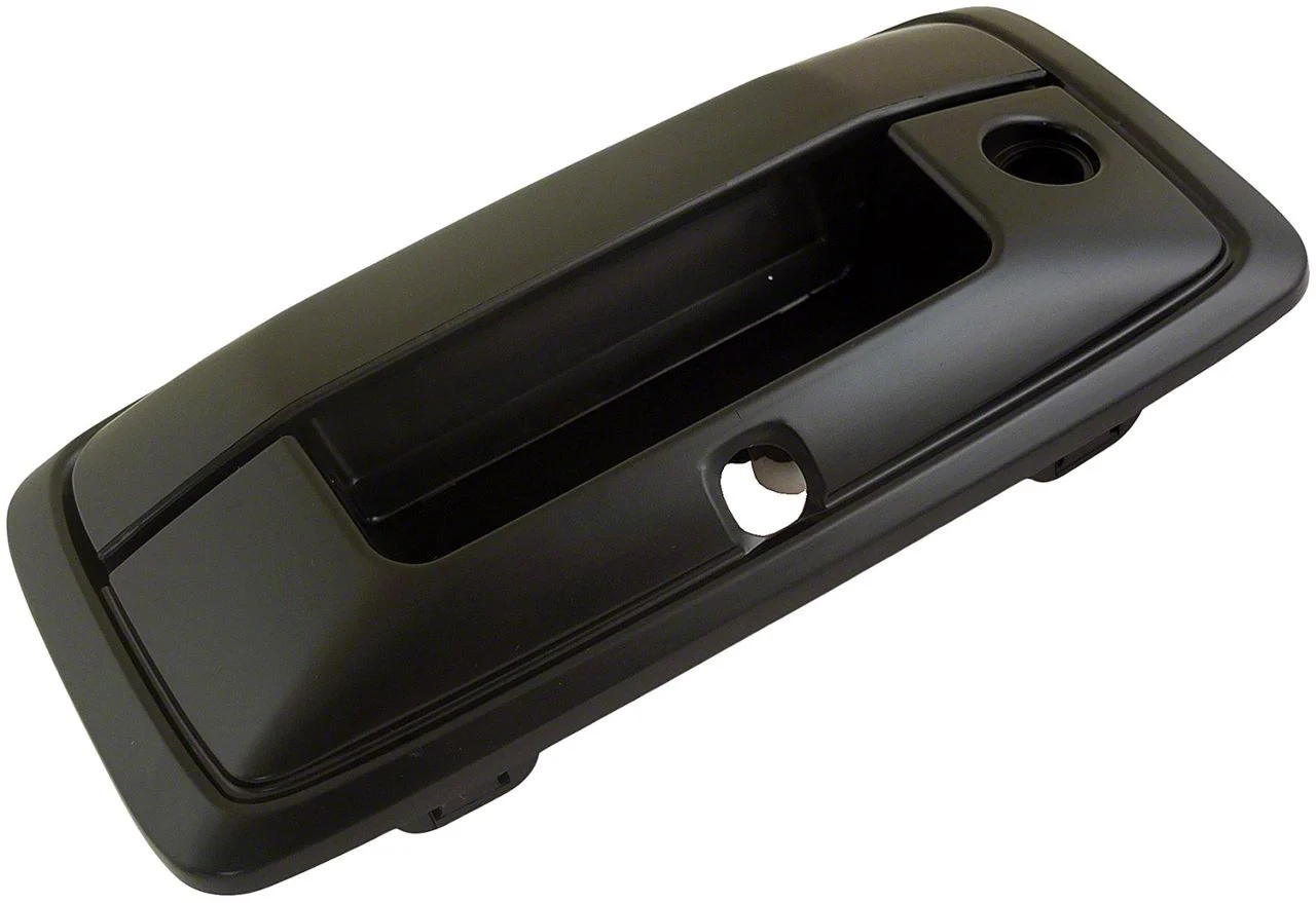 Tailgate Handle with Backup Camera Hole; Smooth Black (14-15 Silverado 1500)