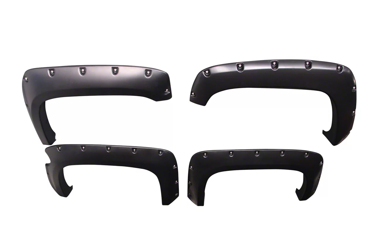 Smooth Fender Flares; Matte Black (07-13 Silverado 1500 w/ 5.80-Foot Short Box)