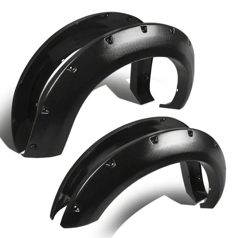 Textured Fender Flares; Matte Black (14-15 Silverado 1500 w/ 6.50-Foot Standard & 8-Foot Long Box)